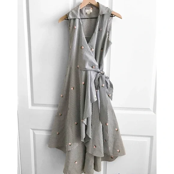 CALVIN KLEIN Women’s Whimsical Waterfall Wrap Midi Dress - Picture 5 of 15